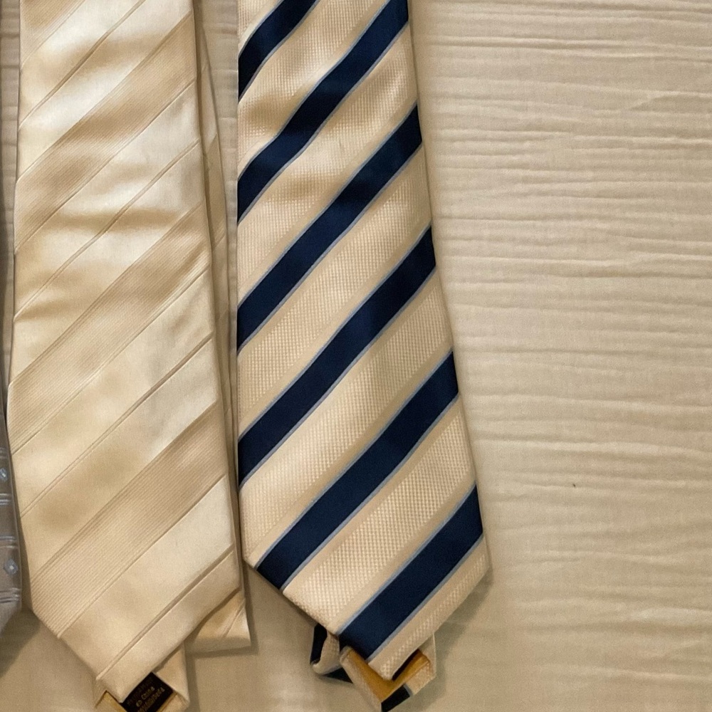 Elegant Cream and Navy Striped Tie